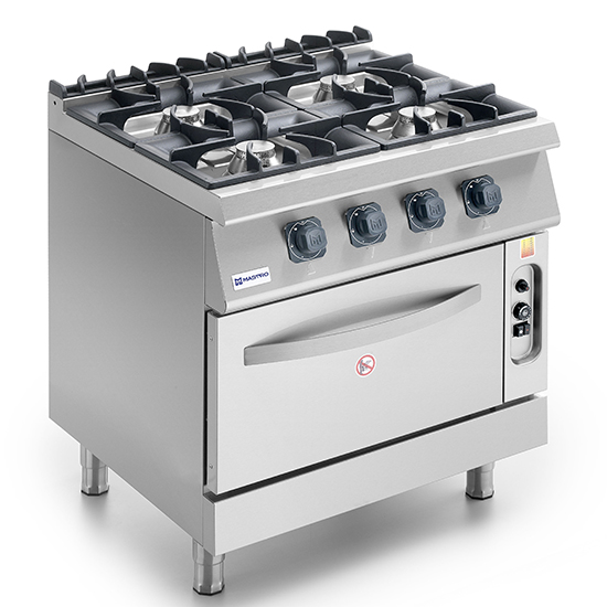 MS78CFG – Gas range on static gas oven GN 2/1, 4 burners