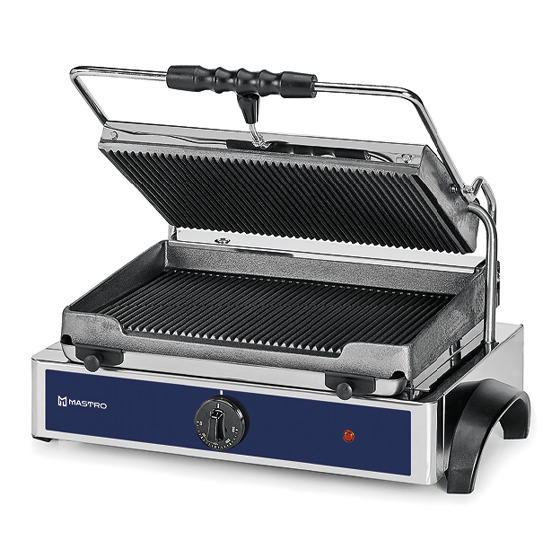 AJA0003 – Contact grill with 1 cast iron plate, grooved/grooved, 365x245 mm